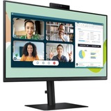 SAMSUNG LS24A400VEUXEN 24" Monitor Zwart, VGA, HDMI, DisplayPort, Sound, Webcam
