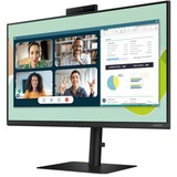 SAMSUNG LS24A400VEUXEN 24" Monitor Zwart, VGA, HDMI, DisplayPort, Sound, Webcam