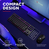 Trust GXT 831 Thado Draadloos TKL RGB gaming toetsenbord Zwart, US lay-out (QWERTY), 80% (TKL), 2,4GHz