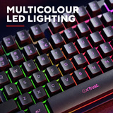 Trust GXT 831 Thado Draadloos TKL RGB gaming toetsenbord Zwart, US lay-out (QWERTY), 80% (TKL), 2,4GHz