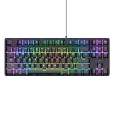 Trust GXT 864 Cada Compact mechanisch TKL-gamingtoetsenbord Zwart, US lay-out (QWERTY), Huano Brown, RGB