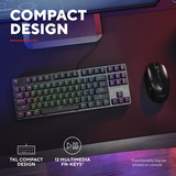 Trust GXT 864 Cada Compact mechanisch TKL-gamingtoetsenbord Zwart, US lay-out (QWERTY), Huano Brown, RGB