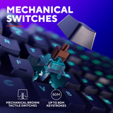 Trust GXT 864 Cada Compact mechanisch TKL-gamingtoetsenbord Zwart, US lay-out (QWERTY), Huano Brown, RGB