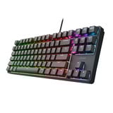 Trust GXT 864 Cada Compact mechanisch TKL-gamingtoetsenbord, gaming toetsenbord Zwart, US lay-out, Huano Brown, RGB