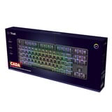 Trust GXT 864 Cada Compact mechanisch TKL-gamingtoetsenbord, gaming toetsenbord Zwart, US lay-out, Huano Brown, RGB