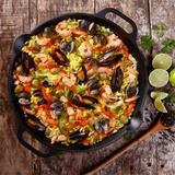Victoria Skillet met twee handgrepen 33 cm, Enameled bak-/braadpan Zwart, Color packaging