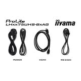 iiyama ProLite LH5575UHS-B2AG 54.6" 4K Ultra HD Public Display Zwart (mat), 3x HDMI | 1x DisplayPort | LAN | WiFi | 24/7
