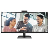 AOC CU34E4CW 34" Curved UltraWide monitor Zwart, HDMI, DisplayPort, Audio, LAN, USB-C, Webcam