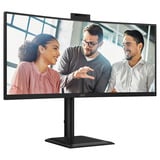 AOC CU34E4CW 34" Curved UltraWide monitor Zwart, HDMI, DisplayPort, Audio, LAN, USB-C, Webcam