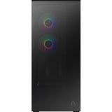 ARCTIC Xtender VG (Black) midi tower behuizing Zwart (mat) | 2x USB-A | 1x USB-C | RGB | Tempered Glass