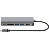 Belkin CONNECT Meerpoorts 6-in-1 USB-C-adapter dockingstation Zilver