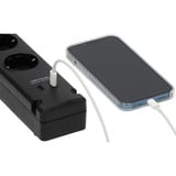 Brennenstuhl Bremounta stekkerdoos 5-voudig met 2 USB C-laadcontactdozen stekkerdoos Zwart, 2x USB C