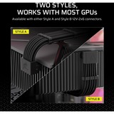 Corsair PSU 90° 12V-2x6 Style A kabel Zwart, 65 cm