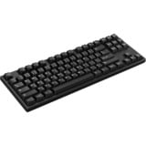 HelloGanss HS87T Black, toetsenbord Zwart, US lay-out, Cherry MX Silent Red, TKL, RGB leds, PBT Doubleshot keycaps, hot swap, 2,4 GHz / Bluetooth / USB-C