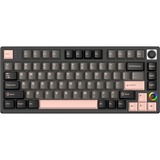 Hello Ganss HS75T GC02, toetsenbord Zwart/roze, US lay-out, Gateron Yellow, 75%, RGB leds, PBT Doubleshot keycaps, hot swap, 2,4 GHz / Bluetooth / USB-C