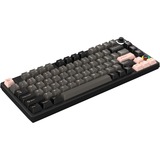 Hello Ganss HS75T GC02, toetsenbord Zwart/roze, US lay-out, Gateron Yellow, 75%, RGB leds, PBT Doubleshot keycaps, hot swap, 2,4 GHz / Bluetooth / USB-C