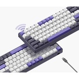 Iqunix F97 Lavandin Wireless Mechanical Keyboard, gaming toetsenbord Lavendel, US lay-out, Cherry MX Brown, RGB leds, 96%, Hot-swappable, PBT, 2.4GHz | Bluetooth 5.1 | USB-C