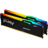 Kingston FURY Beast RGB 32 GB DDR5-5600 (2x 16 GB) werkgeheugen Zwart, KF556C40BBAK2-32, XMP 3.0