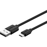 goobay micro-USB 2.0 snellaad- en synchronisatiekabel Zwart, 1 meter
