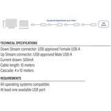 ACT Connectivity USB 2.0 Signaalversterker, 10 meter kabel Zwart