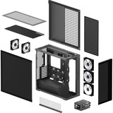 ARCTIC Xtender (Mirror Black) midi tower behuizing Zwart | 2x USB-A | 1x USB-C | RGB | Tempered Glass