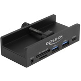 DeLOCK Externe 3-poort USB-hub met borgschroef Zwart