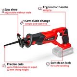EINHELL Accu reciprozaag TE-AP 18 Li Solo Rood/zwart, Accu en oplader niet inbegrepen