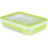 Emsa Clip & Go Brunchbox 1,2 L lunchbox Lichtgroen/transparant, Met roosterinzetstuk voor 2e niveau, extra inzetstuk voor snacks.