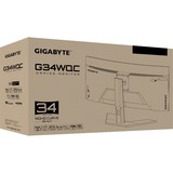 GIGABYTE G34WQC A 34" Curved UltraWide gaming monitor Zwart, 2x HDMI, 2x DisplayPort, Sound