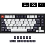 Keychron JM-49 OEM Dye-Sub PBT Keycap Set - Bluish Black White keycaps Donkerblauw/wit