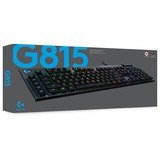 Logitech G815 LIGHTSYNC RGB Mechanical Gaming Keyboard Zwart, US lay-out, GL Clicky, RGB leds