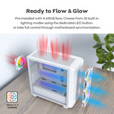 Montech X5M midi tower behuizing Wit | 2x USB-A | 1x USB-C | RGB | Tempered Glass