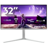 Philips Evnia 6000 32M2N6901A 31.5" 4K Ultra HD gaming monitor Wit, 1x DisplayPort, 2x HDMI, 2x USB-C, 2x USB-A, 165 Hz