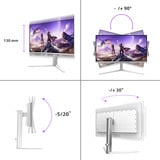 Philips Evnia 6000 32M2N6901A 31.5" 4K Ultra HD gaming monitor Wit, 1x DisplayPort, 2x HDMI, 2x USB-C, 2x USB-A, 165 Hz