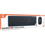 Qware Waterford draadloze combo, desktopset Blauw/zwart, EU lay-out (QWERTY), Membraan, 1500 DPI