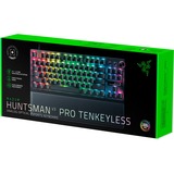 Razer Huntsman V3 Pro TKL RGB mechanisch gaming toetsenbord Zwart, US lay-out (QWERTY), Razer Analog Optical Gen 2, 80% (TKL)	, Double-shot PBT