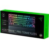 Razer Huntsman V3 Pro TKL, gaming toetsenbord Zwart, US lay-out, Razer Analog Optical, TKL, RGB leds, Doubleshot PBT