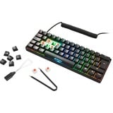 Sharkoon SKILLER SGK50 S4, gaming toetsenbord Zwart, US lay-out, Kailh Red, RGB leds, Hot-swappable, 60%