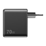 Sitecom 70W GaN Power Delivery Wall Charger with full color LED display Zwart