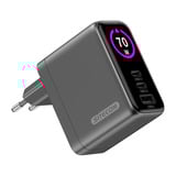Sitecom 70W GaN Power Delivery Wall Charger with full color LED display oplader Zwart