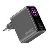 Sitecom 70W GaN Power Delivery oplader met led-scherm Zwart, 2x USB-C, 1x USB-A