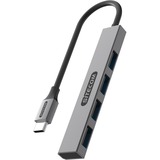 Sitecom USB-C naar 4x USB-A Nano usb-hub Grijs