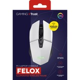 Trust GXT 110 Felox verlichte draadloze gaming muis Wit, RGB | 800 - 4800 dpi