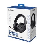 Trust GXT 493PS Carus Draadloze PS5-headset over-ear gaming headset Zwart, Pc, PlayStation 4, PlayStation 5, Nintendo Switch, mobiel