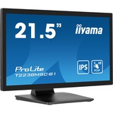iiyama ProLite T2238MSC-B1 21.5" touchscreen monitor Zwart (mat), Touch, HDMI, DisplayPort, USB, Audio