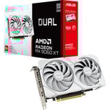 ASUS Radeon RX 9060 XT DUAL White Edition 16GB grafische kaart Wit, RDNA4, GDDR6, 2x DisplayPort, 1x HDMI 2.1