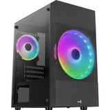 Aerocool Atomic Lite v1 mini tower behuizing Zwart | 3x USB-A | RGB | Window