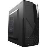 Aerocool CS-1102 Tower-behuizing Zwart | 2x USB-A 2.0 | USB-A 3.2 (5 Gbit/s) | 2x Audio