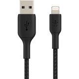 Belkin BOOSTCHARGE gevlochten Lightning/USB-A kabel Zwart, 15 centimeter