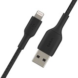 Belkin BOOSTCHARGE gevlochten Lightning/USB-A kabel Zwart, 15 centimeter